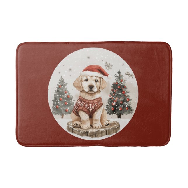 Tapis De Bain Chiot de Noël de Labrador Retriever (Devant)