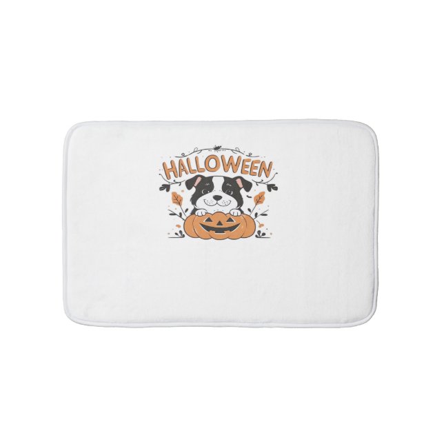 Tapis De Bain Chiot mignon en Citrouille - Illustration de chien (Devant)