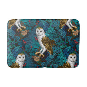 Tapis De Bain Chouettes, fougères, chênes et baies 3