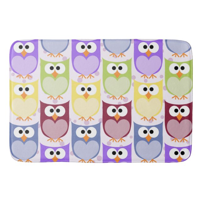 Tapis De Bain Chouettes mignonnes, Chouette Motif, Chouettes pou (Devant)