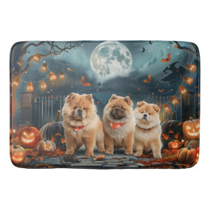 Tapis De Bain Chow Chow Halloween Éffrayant