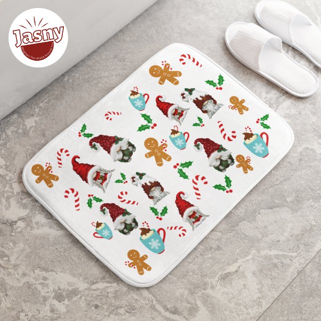 Tapis De Bain Christmas Holly Gnome (Créateur téléchargé)
