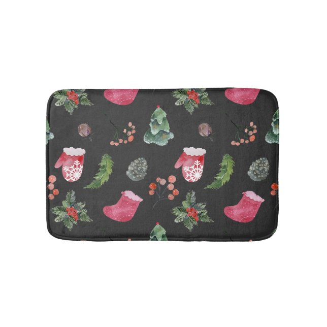 Tapis De Bain Christmas Reindeer : Aquarelle Motif sans couture (Devant)