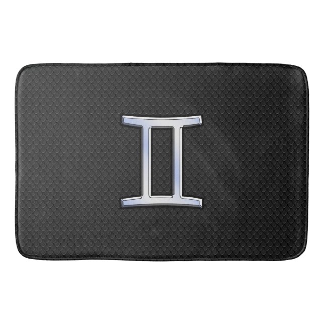 Tapis De Bain Chrome moderne comme Gemini signe Zodiac (Devant)