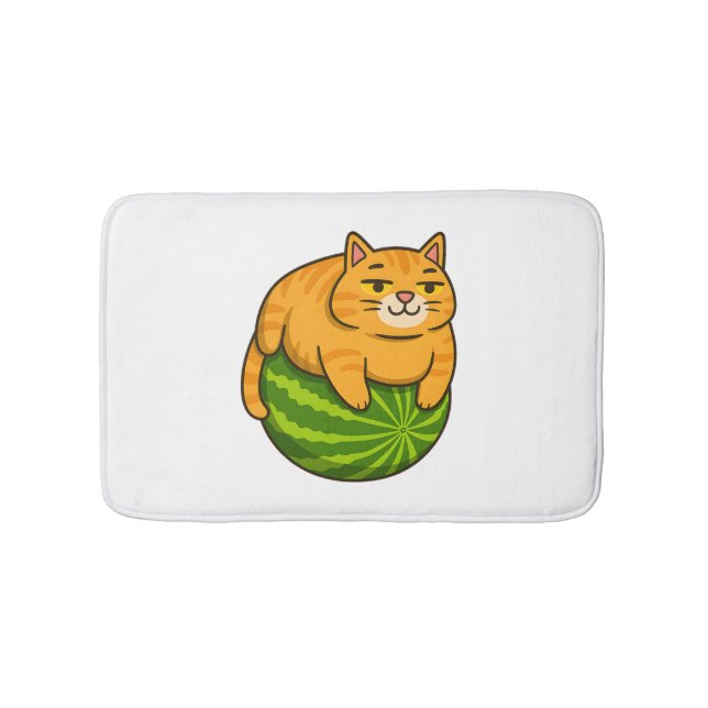 Tapis De Bain Chubby Chat sur Watermelon Meme Shirt (Devant)