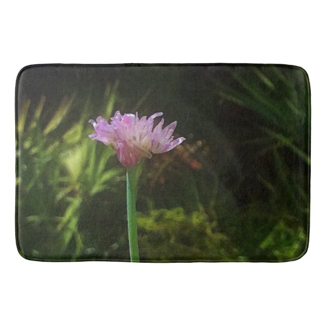 Tapis De Bain Ciboulette à fleurs et palmier (Devant)