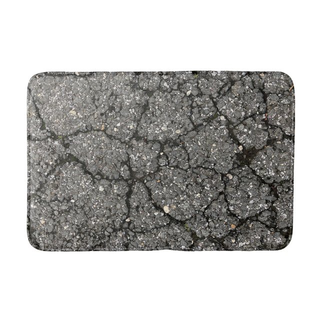 Tapis De Bain Ciment de pavage de rue d'asphalte noir (Devant)