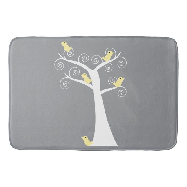 Tapis De Bain Cinq oiseaux jaunes dans un arbre (Devant)