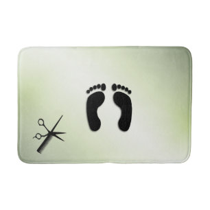 Tapis De Bain Ciseaux et Peigne Vert