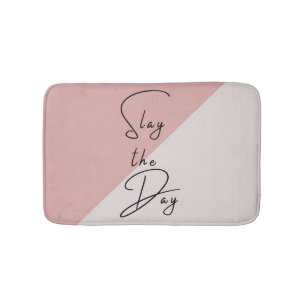 Tapis De Bain Citation de la typographie du jour Pink Blush Mauv