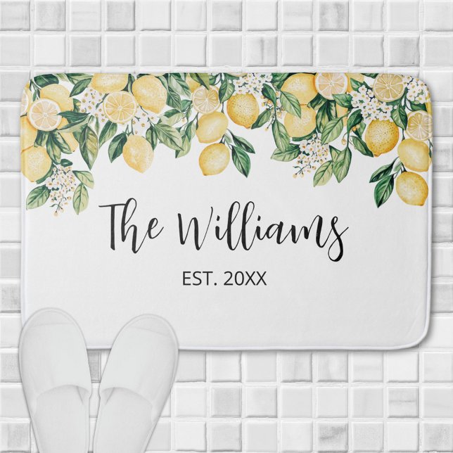 Tapis De Bain Citronnier jaune monogramme (In situ)