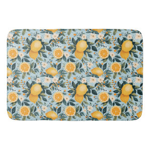 Tapis De Bain Citrons floraux rétro