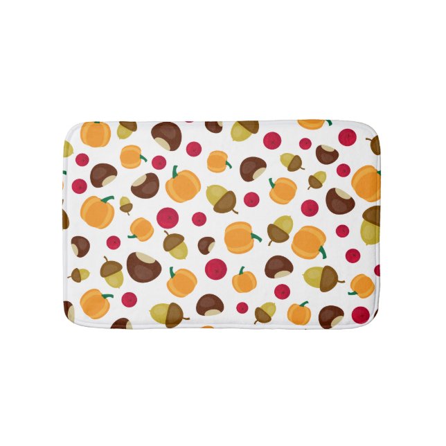 Tapis De Bain Citrouille Automne Berries Motif Acorn (Devant)