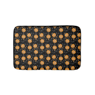Tapis De Bain Citrouille Candy Bucket Motif orange noir