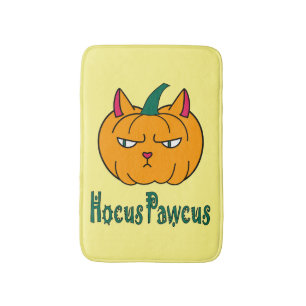 Tapis De Bain Citrouille de chat roux de magie d'Halloween Hocus