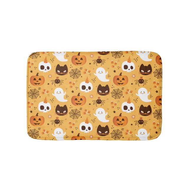 Tapis De Bain Citrouille de chats d'Halloween (Devant)