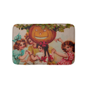 Tapis De Bain Citrouille de la fête d'Halloween vintage