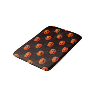 Tapis De Bain Citrouille D'Halloween, Citrouille Orange Trou Ou 