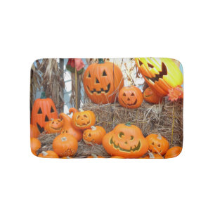 Tapis De Bain Citrouille halloween Jack-o'-lantern orange citrou