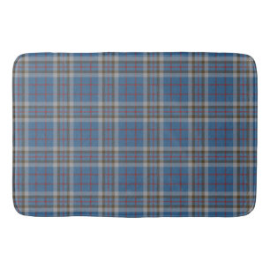 Tapis De Bain Clan Plaid Thompson gris bleu Check Tartan
