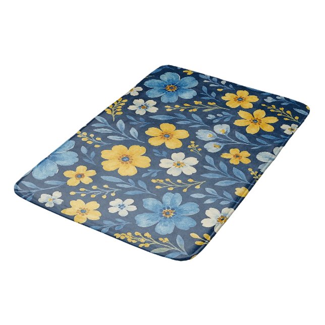 Tapis De Bain Classé Shabby Chic Floral Art Motif Duvet (Angle)