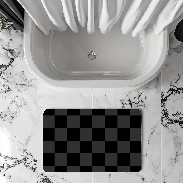 Tapis De Bain Classic moderne noir & fumée noir tableau de bord  (Créateur téléchargé)