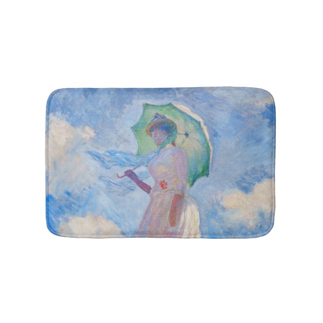Tapis De Bain Claude Monet - Femme avec Parasol face à gauche (Devant)