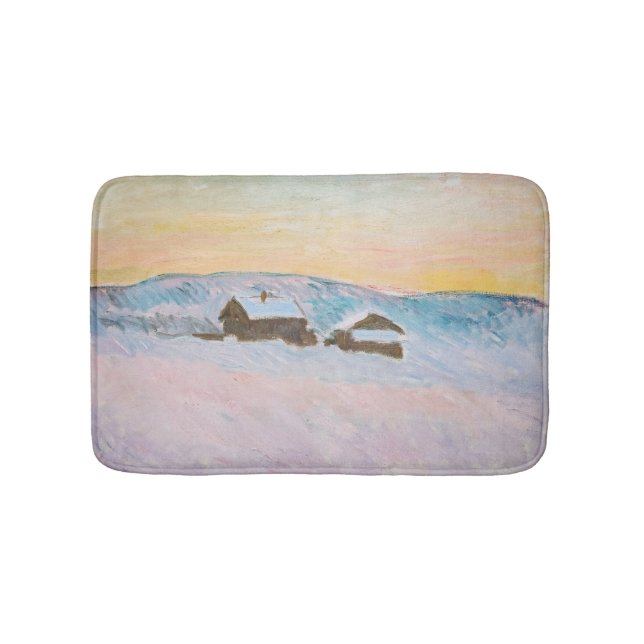 Tapis De Bain Claude Monet - Norvège Paysage, Maisons Bleues (Devant)