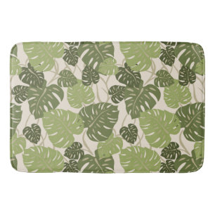 Tapis De Bain Cliff Hanger Hawaiian Tropical Monstera Leaf