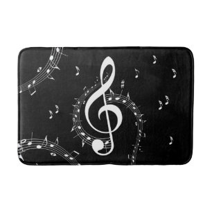 Tapis De Bain Climacic G Clef Music Black