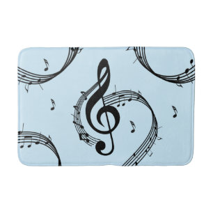 Tapis De Bain Climacic G Clef Music Blue