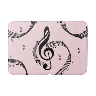 Tapis De Bain Climacic G Clef Music Rose