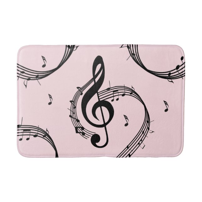 Tapis De Bain Climacic G Clef Music Rose (Devant)