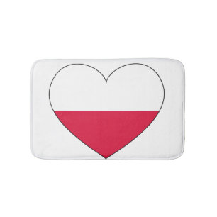Tapis De Bain Coeur de drapeau de la Pologne