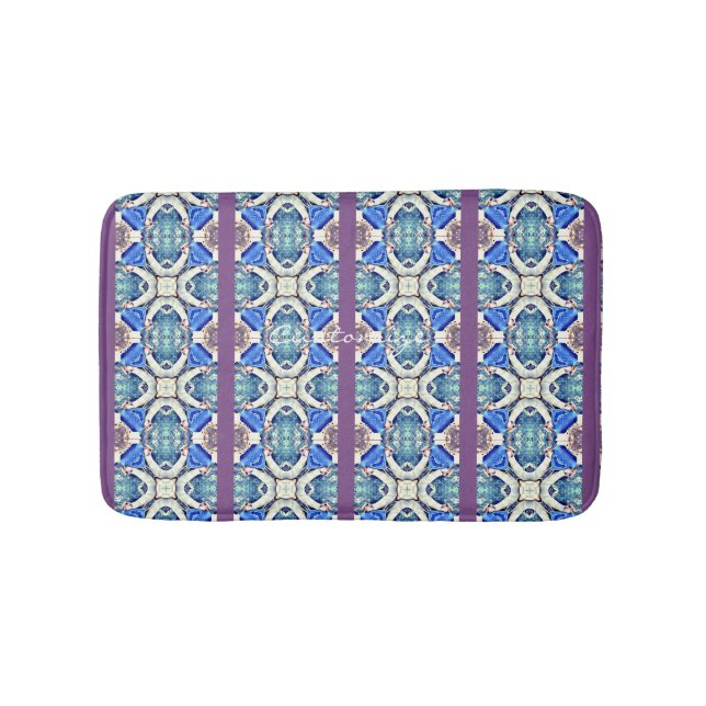 Tapis De Bain Coeurs de mandala bleu motif Thunder_Cove (Devant)