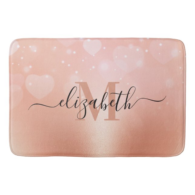 Tapis De Bain Coeurs d'or rose (Devant)