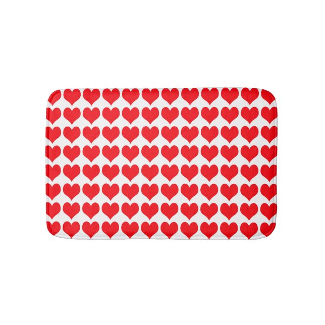 Tapis De Bain Coeurs rouges (Devant)