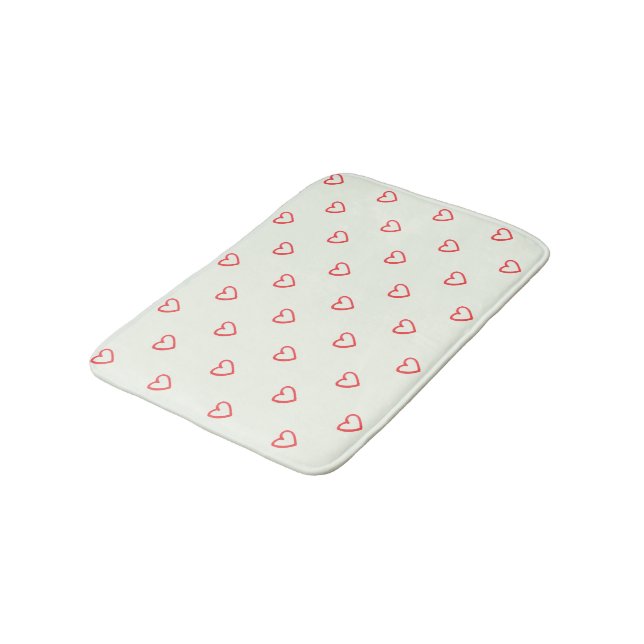 Tapis De Bain Coeurs rouges Motif, mignonne, amour (Angle)