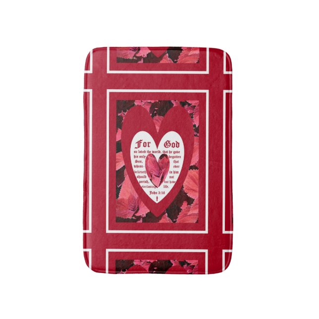 Tapis De Bain Coleus Close-up with John 3:16 (Devant (Vertical))