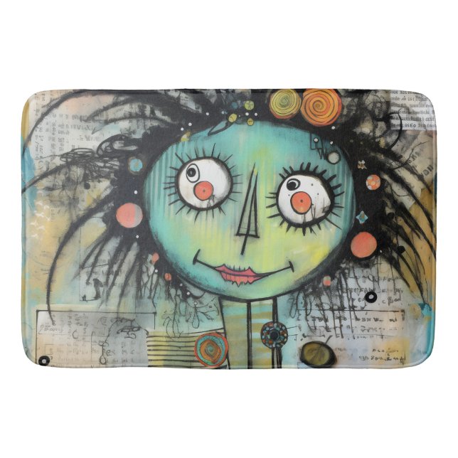 Tapis De Bain Collage Art Girl Lady 10 (Devant)