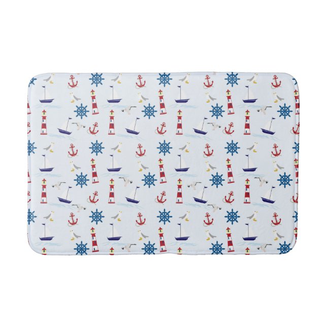 Tapis De Bain Collage nautique (Devant)