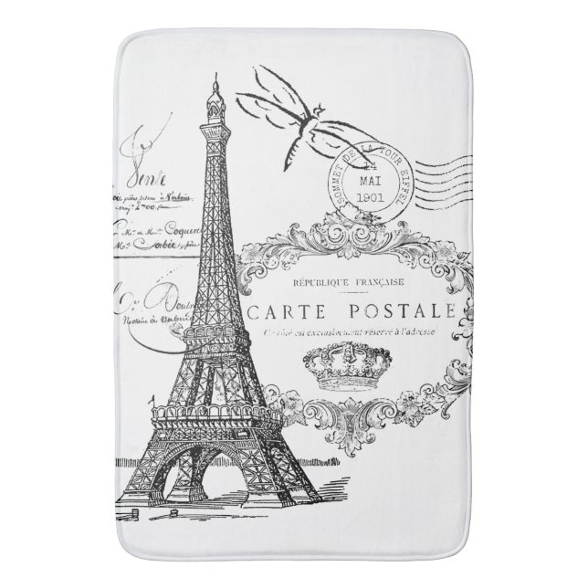 Tapis De Bain Collage tour Eiffel (devant Vertical)