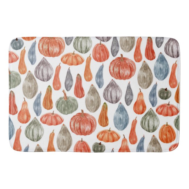 Tapis De Bain Collection Citrouille couleur aquarelle  (Devant)