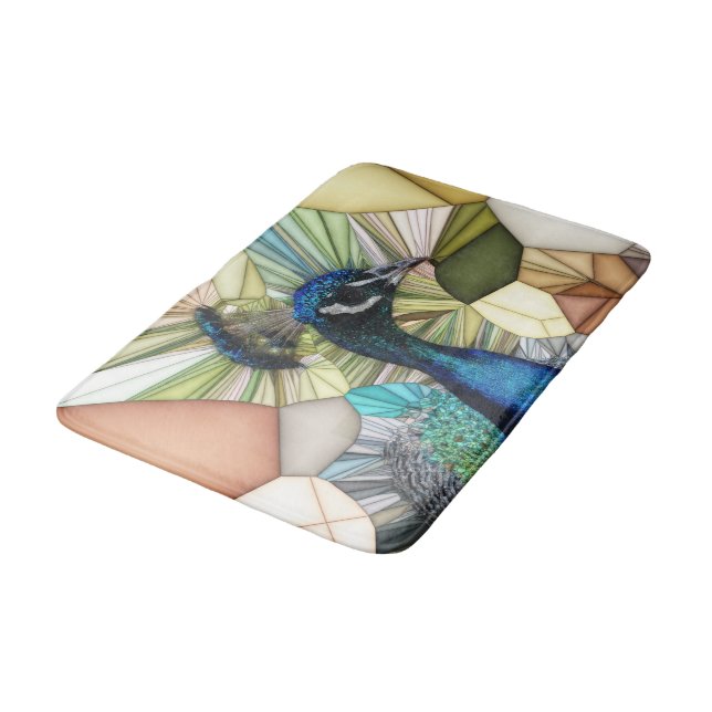Tapis De Bain Coloré Peacock Mosaic Mat (Angle)