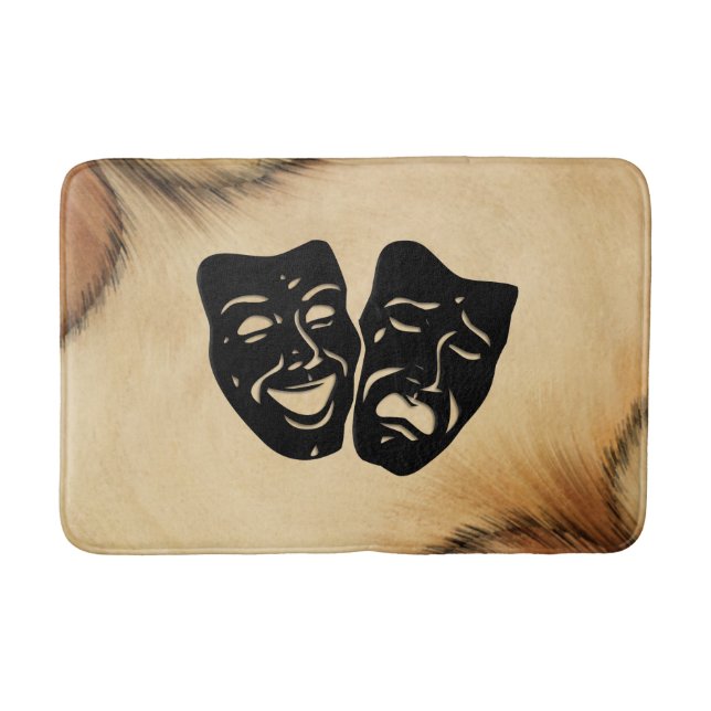 Tapis De Bain Comédie rustique et masques de théâtre de tragédie (Devant)