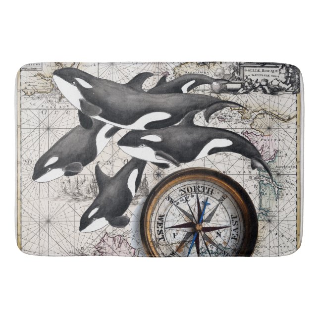 Tapis De Bain Compas Nautique Orca (Devant)