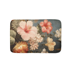 Tapis De Bain Composition florale vintage vibrante