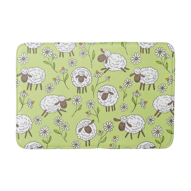 Tapis De Bain Compter les moutons sur le vert de rosée miel (Devant)