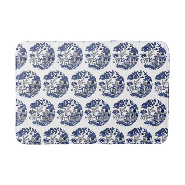 Tapis De Bain Conception classique d'un Willow Design Cuisine Ru (Devant)