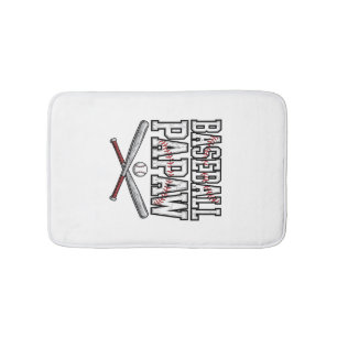 Tapis De Bain Conception de gravure vintage de papaw de baseball